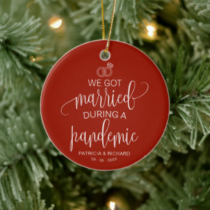 We Got Married During a Pandemic Elegant Christmas Ceramic Tree Decoration