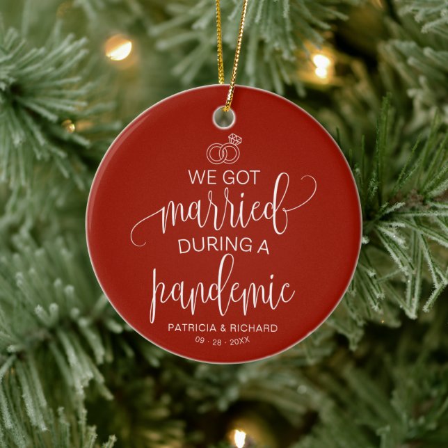 We Got Married During a Pandemic Elegant Christmas Ceramic Tree Decoration (Tree)