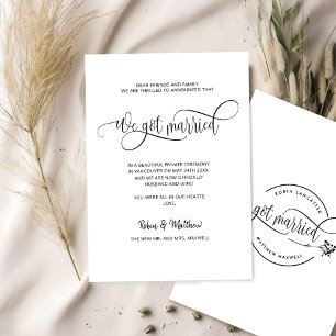 We got Married, Elegant Modern Married Wedding Announcement