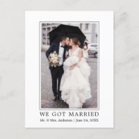 We Got Married Modern Simple Announcement