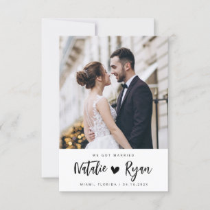 we got married photo wedding announcement