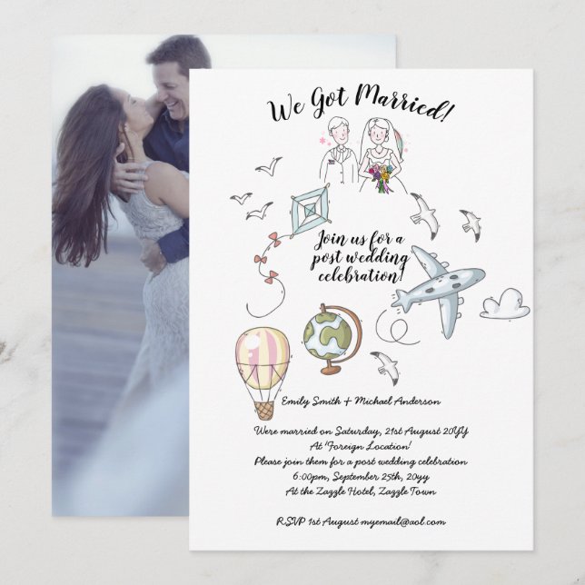 We Got Married - PHOTO Wedding Reception Invites (Front/Back)