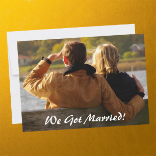 We Got Married! Post Wedding Party Custom Photo Invitation