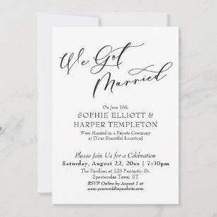 We Got Married Pretty, Simple Reception Only Invitation