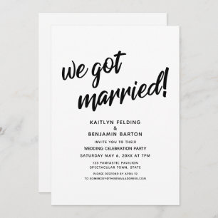 "We Got Married!" Script Wedding Reception Event Invitation