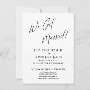 We Got Married! Simple Elegant Typography Invitation