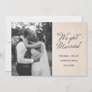 We got married wedding announcement