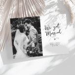 we got married wedding announcement<br><div class="desc">we got married wedding announcement design with lovely black lettering. The bride and groom's image and back colour and text can be personalised.</div>