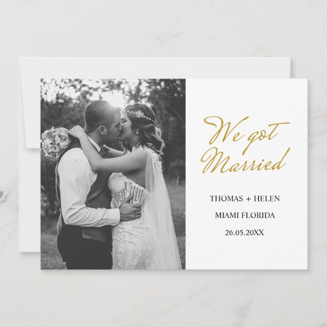 We got married wedding announcement (Front)