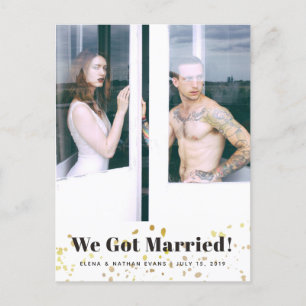 "We Got Married" Wedding Announcement Postcard