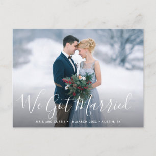 WE GOT MARRIED   wedding Announcement Postcard
