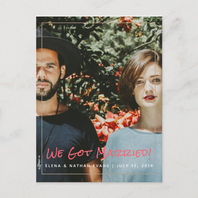 "We Got Married" Wedding Announcement Postcard (Front)