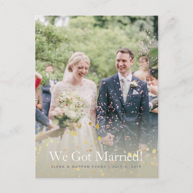 "We Got Married" Wedding Announcement Postcard (Front)