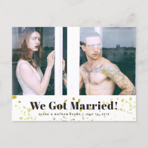 "We Got Married" Wedding Announcement Postcard
