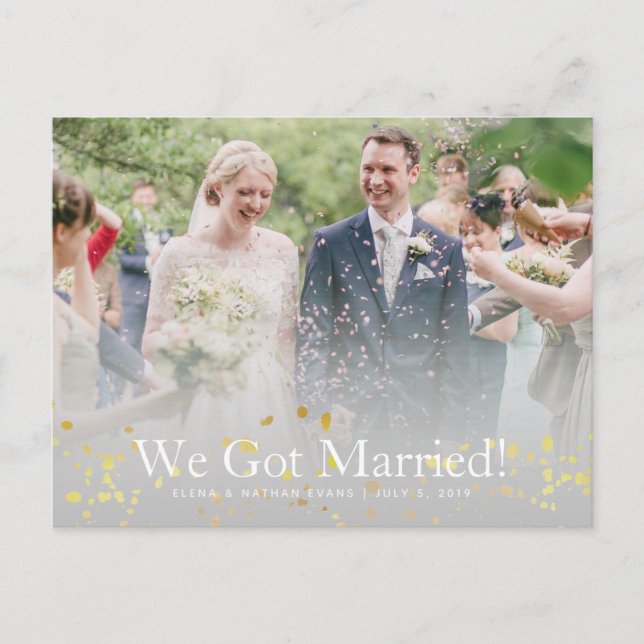 "We Got Married" Wedding Announcement Postcard (Front)