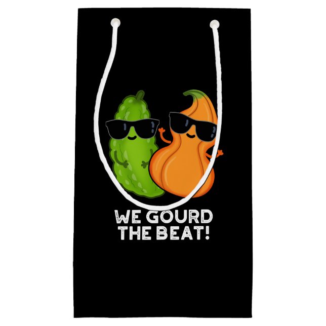 We Gourd The Beat Funny Veggie Pun Dark BG Small Gift Bag (Front)