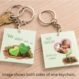 We Grew Love Personalization Photo Valentine Key Ring