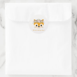 We had a tail of a time! Cute Little Fox Classic Round Sticker