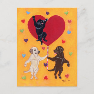We Have a Big Heart Labradors Painting Postcard