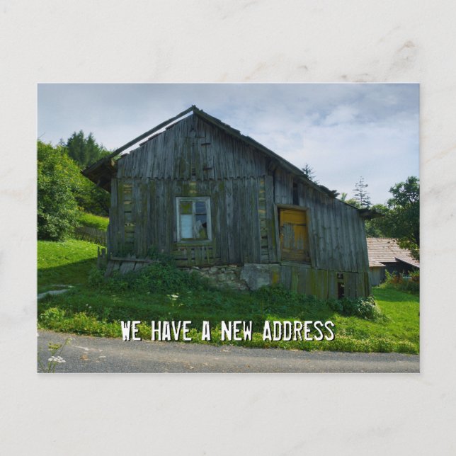 We Have a New Address | Funny Announcement Postcard (Front)