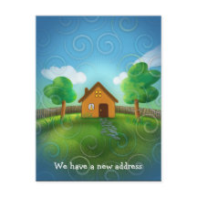 We have a new address - Postcard invitation
