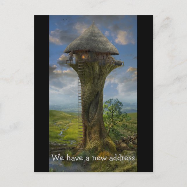 We have a new address | Treehouse Announcement Postcard (Front)