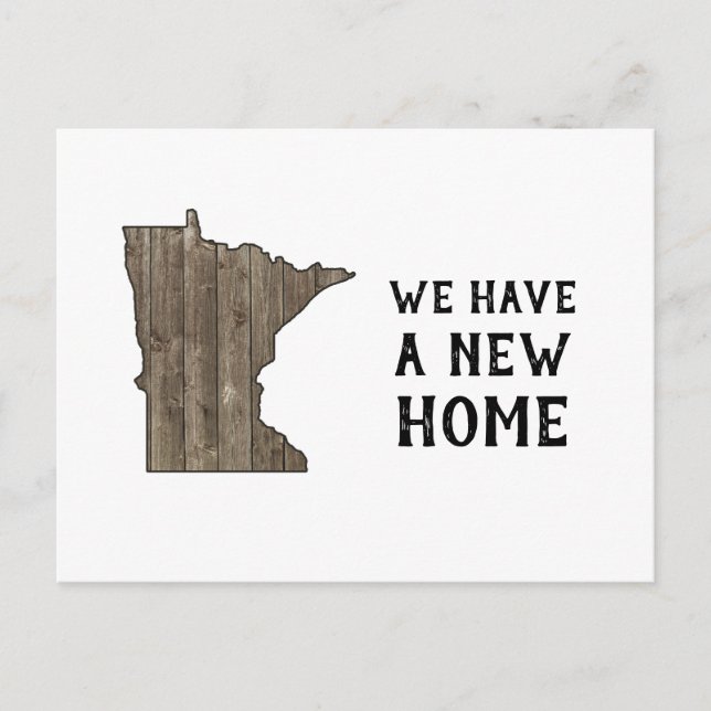 We Have a New Home Minnesota Rustic Farmhouse Postcard (Front)