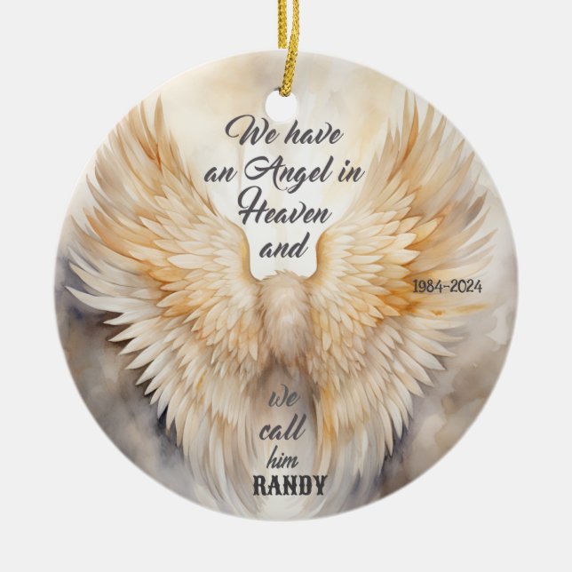we have an angel in heaven ceramic tree decoration (Front)