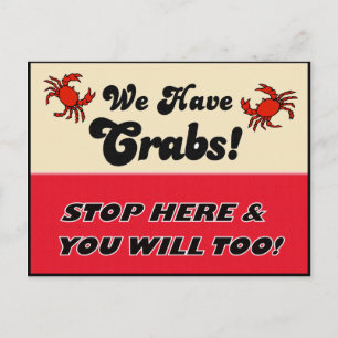 We Have Crabs! Postcard
