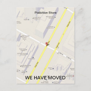 We Have Moved Add Map Postcard