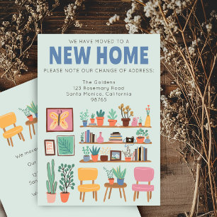 We Have Moved Address Change Cute Livingroom Card