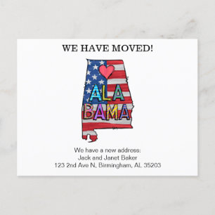 We Have moved Alabama State Postcard