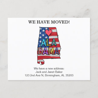We Have moved Alabama State Postcard