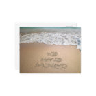 We have Moved Announcement Beach Sand Writing