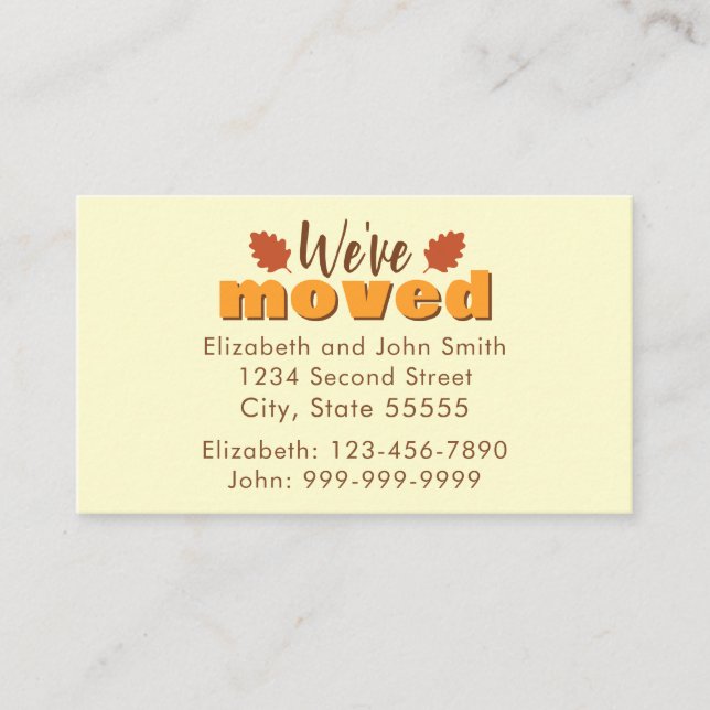 We Have Moved Autumn Colours Moving Announcement (Front)