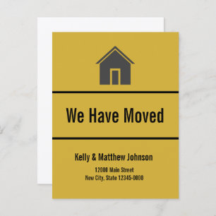 We Have Moved Black and Gold Moving Announcement