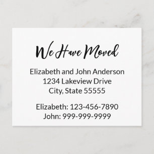 We Have Moved Black and White Moving Announcement Postcard