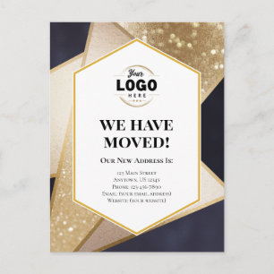 We Have Moved Business Geometric Moving Postcard