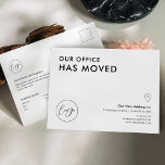 We Have Moved Business Office Address Change Postcard<br><div class="desc">Let your customers, employees and suppliers about your new office address with this professional We Have Moved Business Logo Postcard Design. Featuring minimalist black and white design with classic fonts, space for your company logo, new address, contact details and opening hours, this modern we've moved postcard is an easy way...</div>
