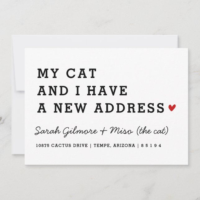 We Have Moved Card | My Cat and I Moving Card (Front)