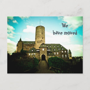 We have moved - castle motive cards