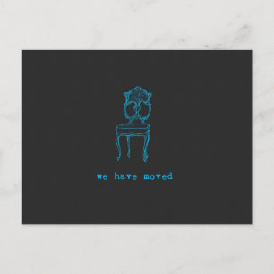 We Have Moved Chalkboard Coloured Announcement Postcard