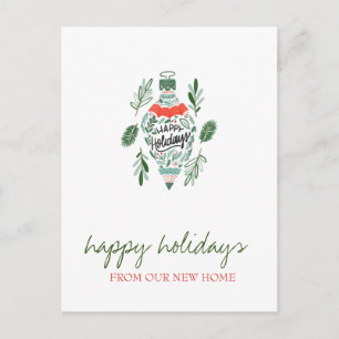 We Have Moved,Christmas Ornament Holiday Announcement Postcard