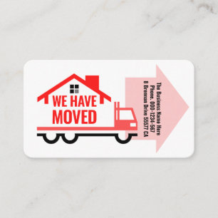 WE HAVE MOVED Company Notice Business Card