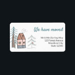 We have Moved Cute New Home Return Address Label<br><div class="desc">New Address Labels with doodle sketch drawing of a cute little house in the forest. The wording "we have moved" is lettered in neat script typography or you can edit this to "I have moved" or "My New Address" for example. The template is also set up ready for you to...</div>