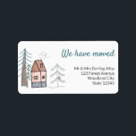 We have Moved Cute New Home Return Address Label<br><div class="desc">New Address Labels with doodle sketch drawing of a cute little house in the forest. The wording "we have moved" is lettered in neat script typography or you can edit this to "I have moved" or "My New Address" for example. The template is also set up ready for you to...</div>