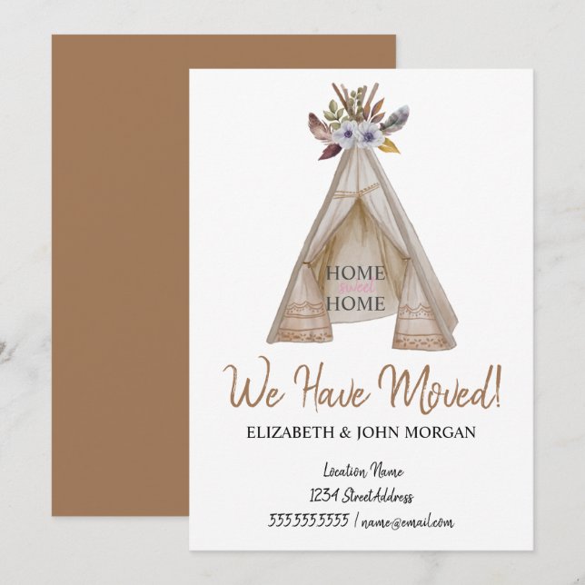 We Have Moved,Floral Tent Moving (Front/Back)