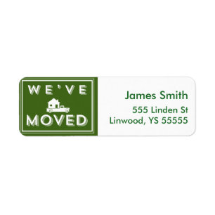 We have moved Green Graphic with Truck and House