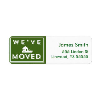 We have moved Green Graphic with Truck and House