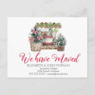 We Have Moved,Holiday Fireplace,Home Sweet Home  Announcement Postcard